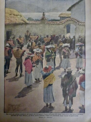 1920 PEROU CELEBRATION ETE INCAS ILE SOLEIL LAC TITICACA 1 JOURNAL ANCIEN - Photo 1/1