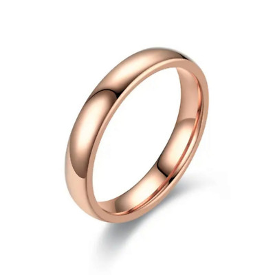 Multicolor Stainless Steel Wedding Rings Size 6-13 Unisex 4mm Gold Plated