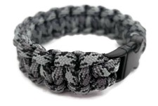Paracord Bracelet 550 Black Tactical 3/8" Buckle Titanium Hand Made