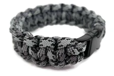 Paracord Bracelet 550 Black Tactical 3/8" Buckle (Titanium) Hand Made 