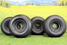 Matte Black Wheels with 18x9.50-8 4 Ply Turf Tires for Golf and Lawn and Garden