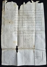 1709 - LOUIS XIV SIGNED ROYAL MILITARY APPOINTMENT OF CAPTAIN GLACAN de MARIGNAC