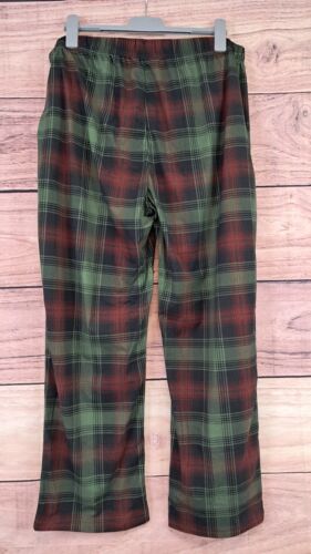 COTTON TRADERS Size 2XL Checked PJ Pyjama Trouser Jogger Green Red White - Picture 2 of 3
