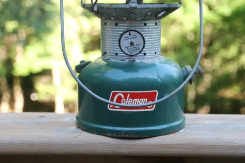 Vintage Coleman Lantern Model 220-F Green Camping 1965 Missing Glass Untested - Picture 5 of 10