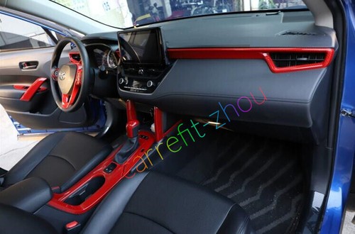 RED Carbon ABS Interior Accessories Cover Trim For Toyota Corolla Cross 2022 23 - Picture 4 of 12