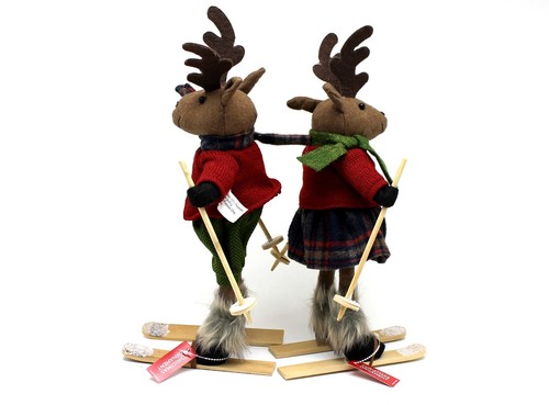 NEW Christmas Ornament Decor Funny Winter Pair Mouse With Ski 14" - Picture 6 of 10