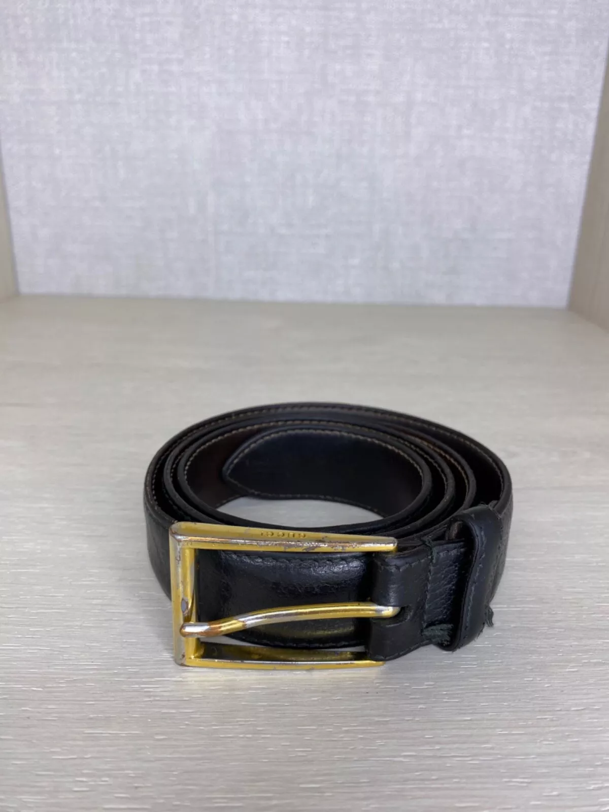 Ceinture GUCCI cuir de veau noir 495502 taille 85/34