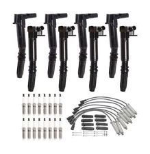ENA Set of 8 Left and Right Ignition Coil 16 Platinum Spark Plug Wire Set Com...