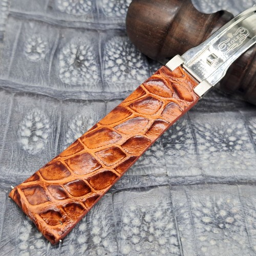 20mm/16mm Exotic Leather Watch Band Vintage Minimalist Design - Picture 6 of 8