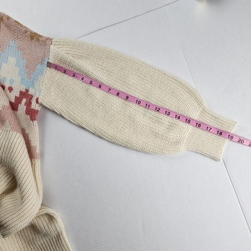 SO Turtleneck Knit Dress Sweater Ivory Pink Oversized Size M - Picture 12 of 15