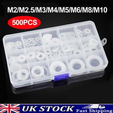 500pcs/set Nylon Flat Washer Gasket Set M2 - M10 Plastic Sealing O-rings Kit