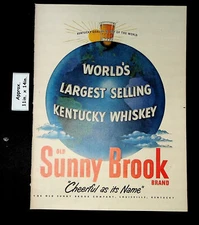 1952 Old Sunny Brook Brand Kentucky Whiskey on top of the world Print Ad 42335