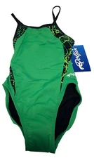Dolfin Womens One piece Swimsuit Athletic Sz 28 NWT Performance NEW TAGS GREEN