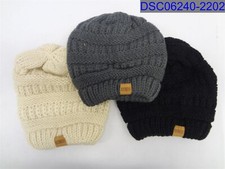 Redess Unisex Kids One Size Fits Black, Gray, and Cream Knitted Hats Pack of 3
