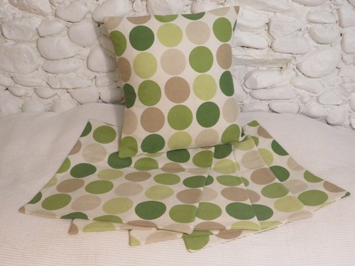 Cushion Cover, Green, Light Green, Beiges, Spots, Circles, Cotton, 16" - Picture 12 of 15