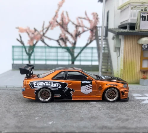 TimeMicro1:64 Nissan Gtr34 Open Limited Edition gold orange Automodell - Bild 11 von 13