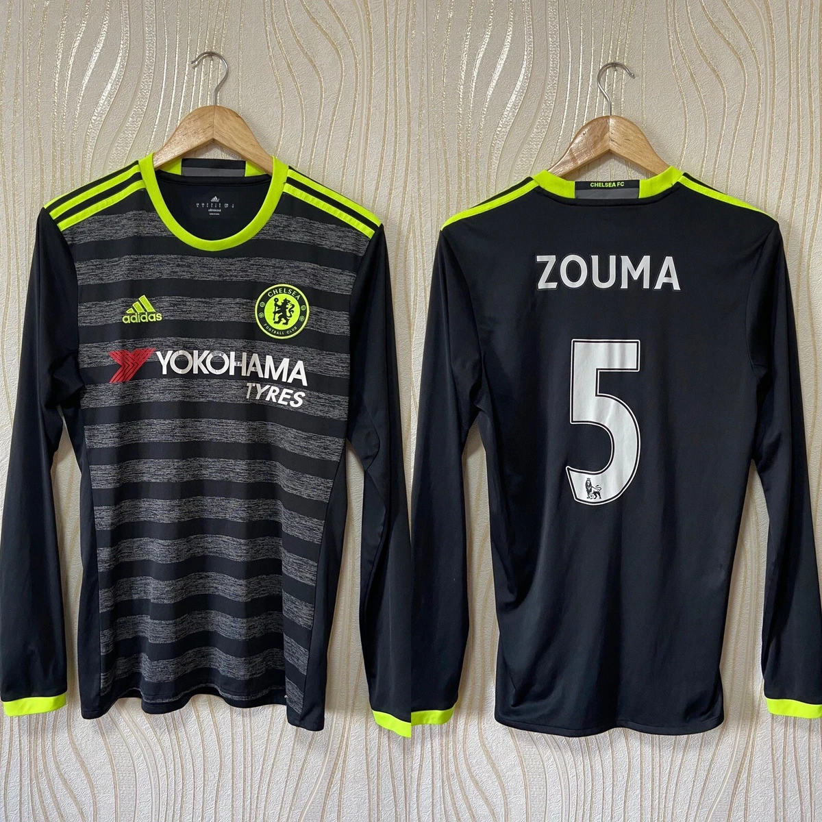 CHELSEA 2016 2018 AWAY FOOTBALL SHIRT SOCCER JERSEY ADIDAS LONG SLEEVE ZOUMA 5
