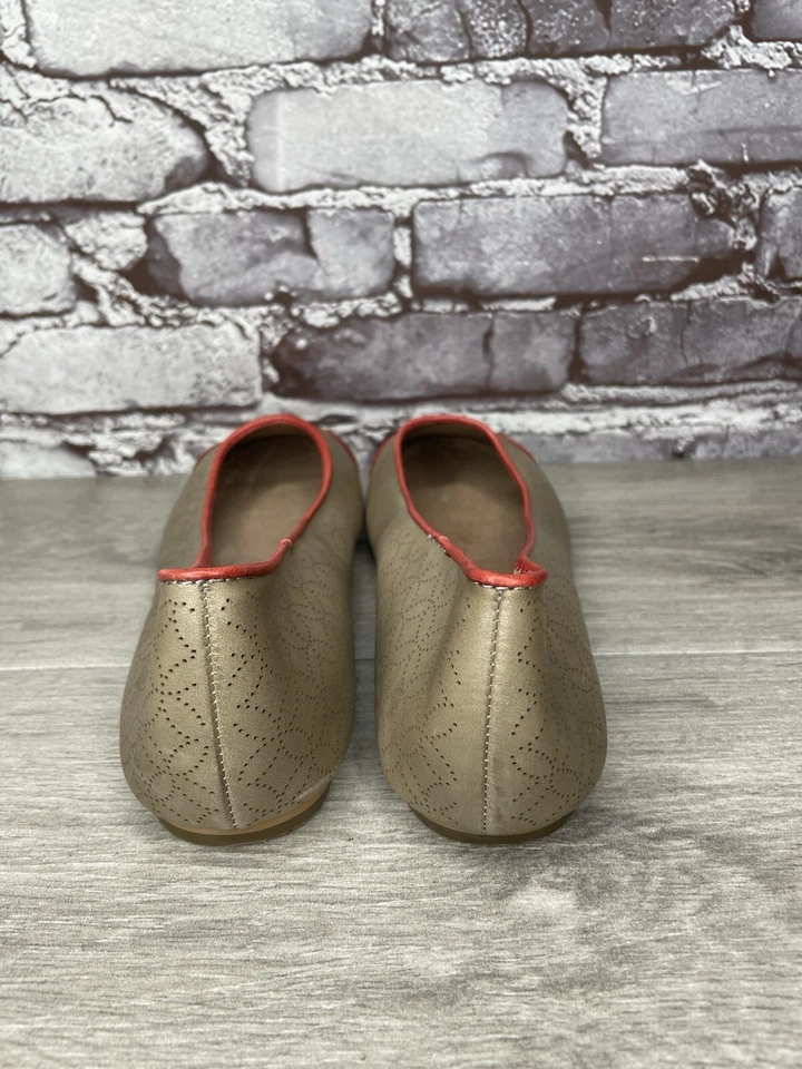 Fossil Merrill Merree коричневый кожаный красный крышка носок балетки женщин Sz 8 M США/39EU - Изображение 4 из 4