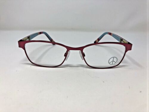 peace Eyeglasses Frames SONG 48-16-135 Matte Wine/Multi Full Rim KZ74