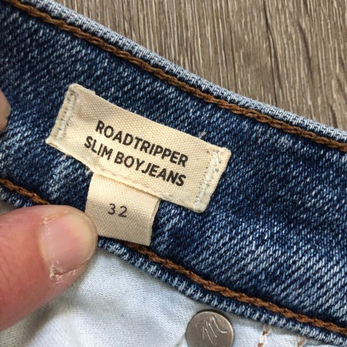 Madewell Jeans Damen 32 Roadtripper Slim Boy Hi Rise Lt Wash Distressed Zip - Bild 5 von 12