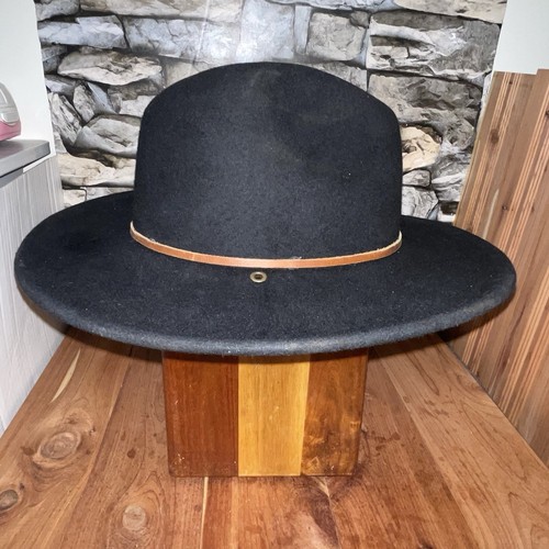 Brixton Hat Black Wool Felt Woman’s Size XS Leather Cord*No Tails Cowboy Cowgirl - Picture 3 of 9