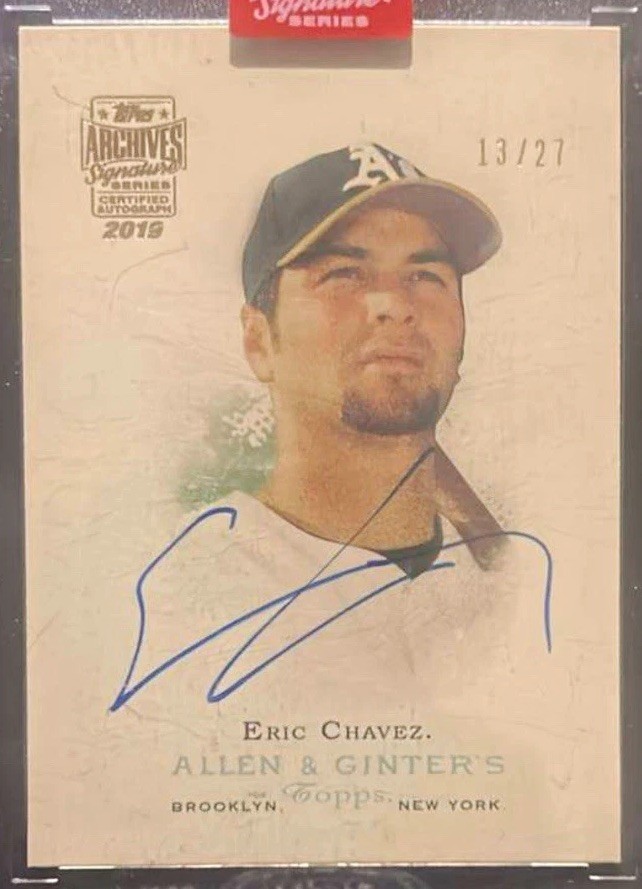 Topps 2019 Archives Signature Series Eric Chavez Athletics Auto #06TAG-92 /27