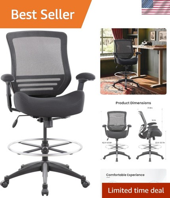 #ad #ad Wide Ergonomic Drafting Chair with Adjustable Height and Foot Rest for Comfort $275.49