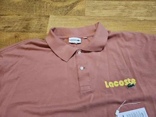 LACOSTE Herren Big & Tall BIG 4XLB pfirsichfarbenes Poloshirt BIG 4X neu mit Etikett - Bild 5 von 8