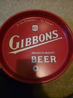 Vintage Gibbons Premium Beer & Ale Tin Beer Serving Tray Sign 13" Mancave