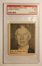 1936 World Wide Gum Connie Mack (HOF) PSA 5 EX, Athletics, Rare, POP 6, 5 Higher