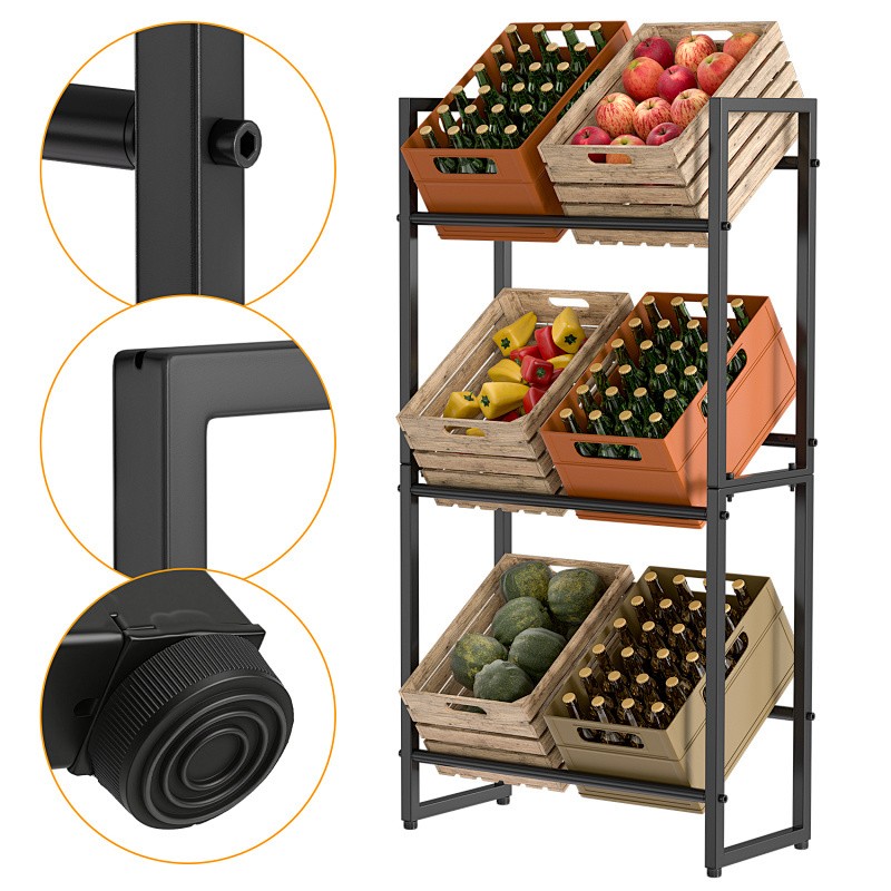 Getränkekistenregal 150kg/Ebene platzsparend Getränkeregal Stahl für 4/6 Kisten