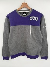 Nike TCU Horned Frogs Football Sweatshirt Crewneck Size Medium Gray