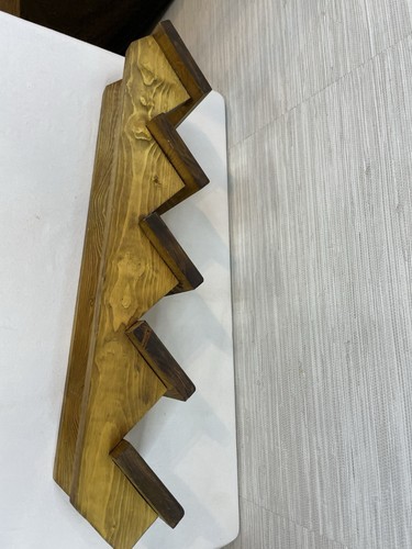 Estante de pared de exhibición de escalera de madera de roble de colección 5 niveles chucherías miniaturas casa de campo - Imagen 2 de 6