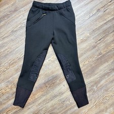 YOUTH KIDS TUFF RIDER HORSE RIDING black PULL ON BREECHES PANTS SIZE YOUTH 8