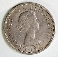 1963 Queen Elizabeth II Two Shilling UK Great Britain Coin Circulated