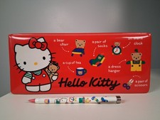Vintage Sanrio Hello Kitty Padded Puffy Red Pencil Case '88 Pencil Made Japan