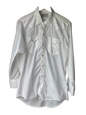 Rockmount Ranch Wear Shirt Mens L White Western Pearl Snap Button Up Cotton USA