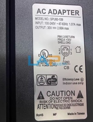 New 30V EIA SPU80-109 AC Adapter for Security Checkpoint Power Supply Charger