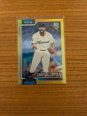 2026 Topps Series 2 #449 Sandy Alcantara  Yellow Rainbow Foil /399 Marlins
