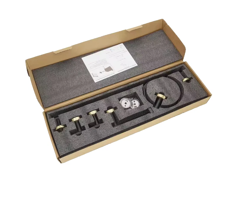 BWE A-91020-GB 5Pcs Bath Hardware Set in Matte Black+Gold NEW - Image 2 of 4