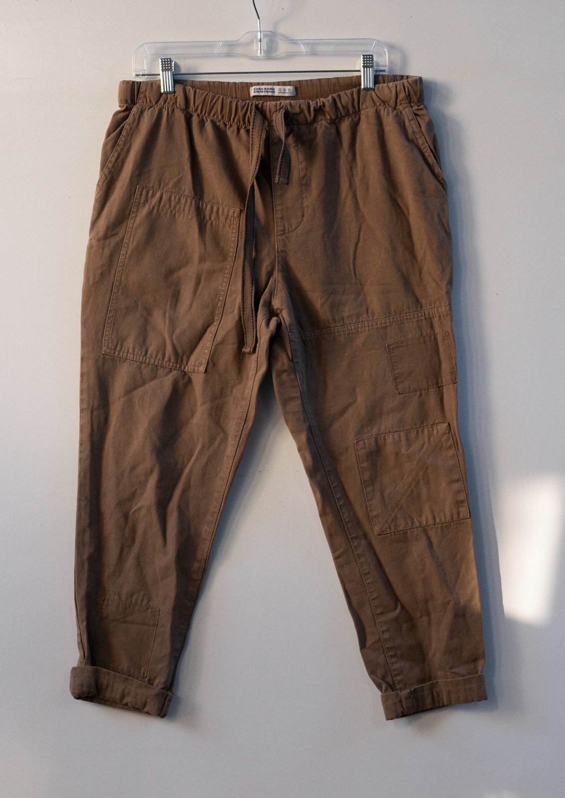 Zara Basic Z1975 Canvas Patch Joggers Womens Size… - image 1