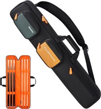 Pool Cue Case 3x3, Pool Stick Case Soft Padded Cue Case Holds 3 Butts and 3 S...