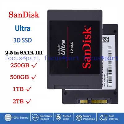 Sandisk 2.5'' ULTRA SSD 250GB 500GB 1TB 2TB SATA 3 Internal Solid State Drive LOT