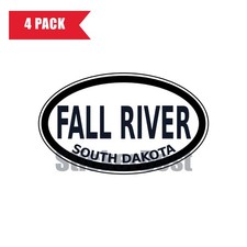 South Dakota Fall River Oval Sticker 4 Pack 3x2 Inch
