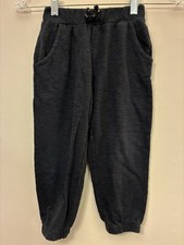 Gymboree Kids Girls Solid Black Metallic Bow Cotton Blend Pull On Jogger Pants 4