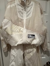 NEW Nike sportswear Nylon cream matching set Lg Jacket, XL Pants