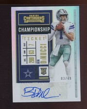 2020 Panini Contenders Championship Ticket Ben DiNucci RC Rookie AUTO 3/49