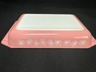 Vintage PYREX 1 1/4 Qt PINK DAISY Space Saver Casserole Dish # 548-B *NO LID*