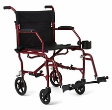 Medline Ultra Lightweight Transport Wheelchair for Adults