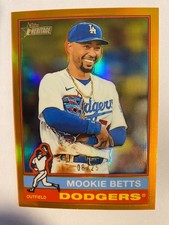 Mookie Betts [Orange Chrome] #487 2025 Topps Heritage SSP  /25